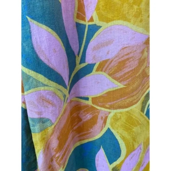 Tahari Linen Tropical Wide Leg Palazzo Pants Size Medium Pockets Ankle Cropped - Picture 6 of 7